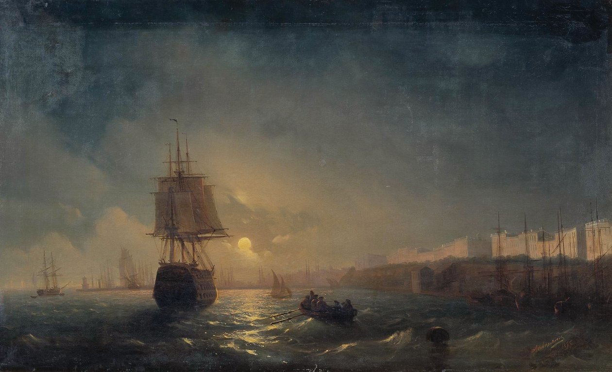 Russisch: "Gezicht op Odessa bij maanlicht" Gezicht op Odessa bij maanlicht door Ivan Aivazovsky