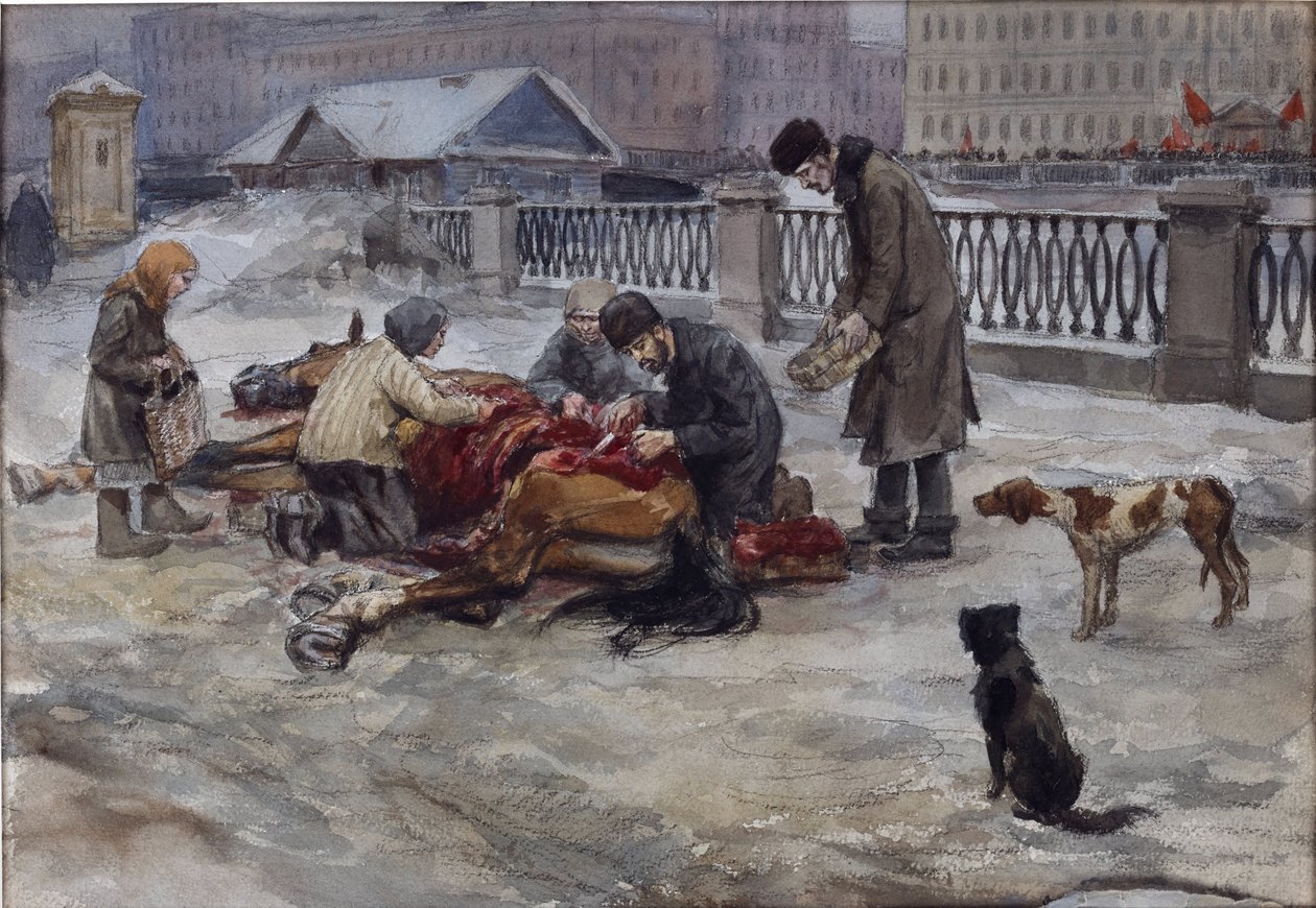 Hongerige jaren in Petrograd door Vladimirov, Ivan Alexeyevich (1869-1947) door Ivan Alexeyevich Vladimirov