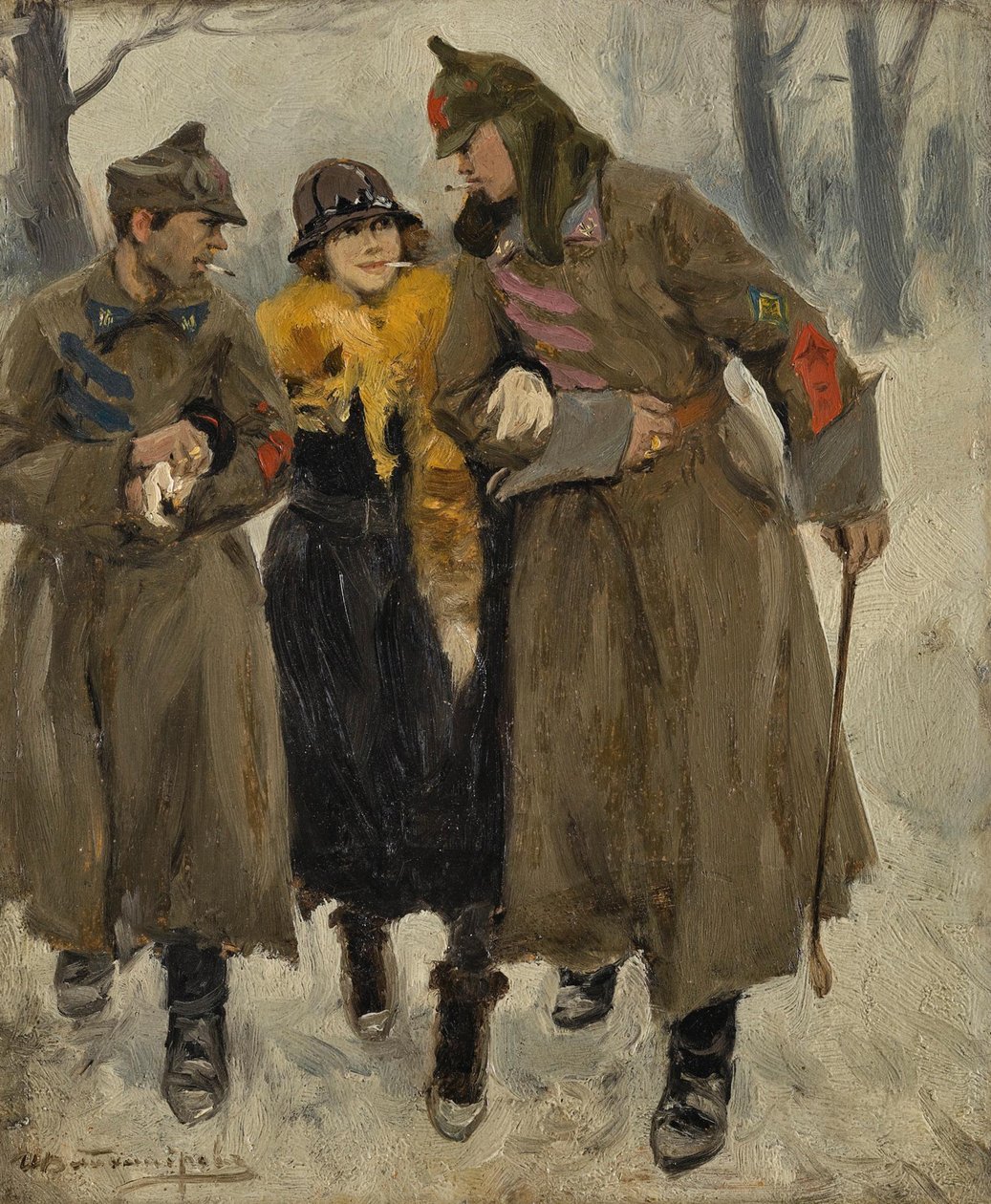 Soldaten met prostituee door Ivan Alexeyevich Vladimirov