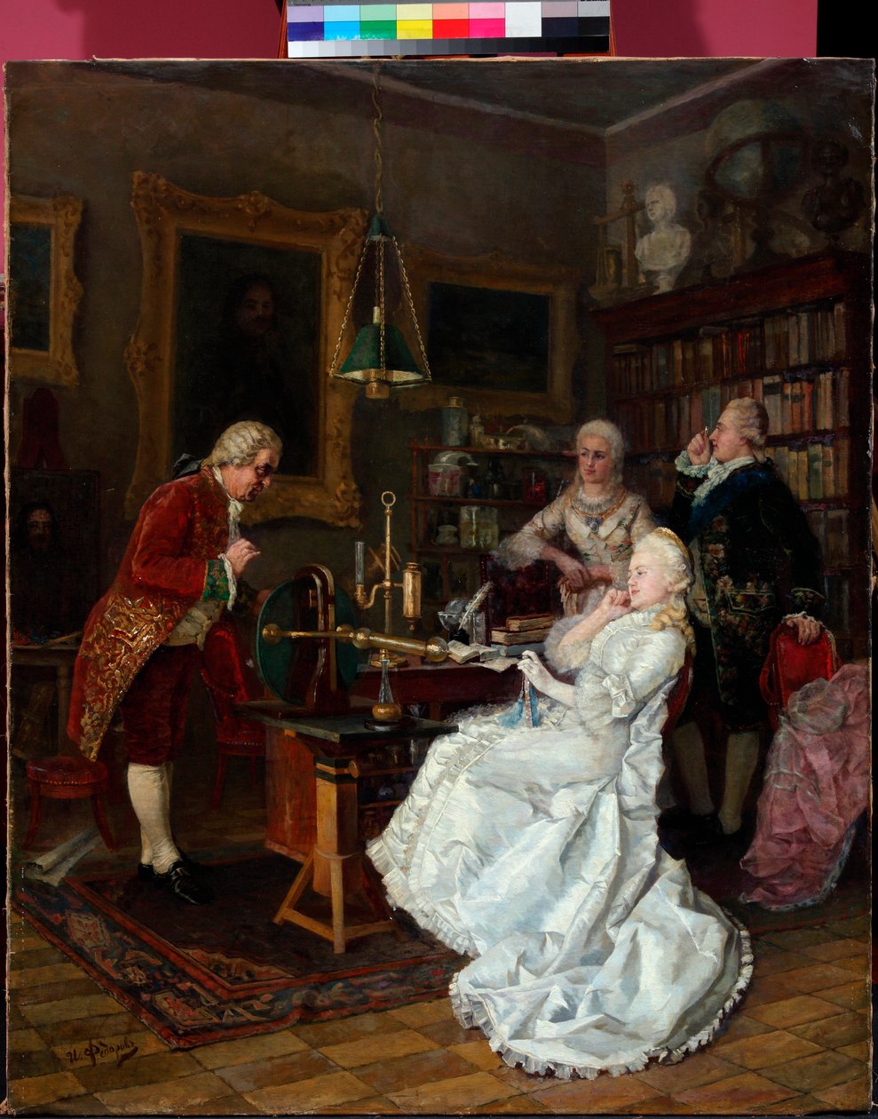 Keizerin Catharina II van Rusland (1729-1796) bezoekt Mikhail Lomonossov (1711-1765) door Ivan Feodorov