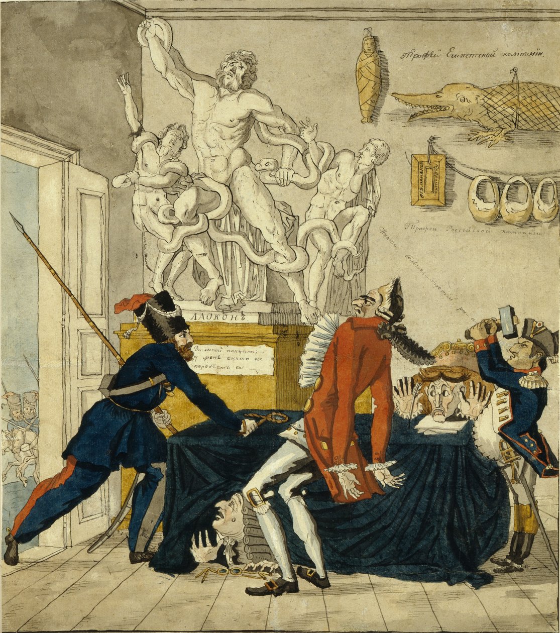 Napoleon Bonaparte Verkoopt Gestolen Goederen, 1813 door Ivan Ivanovich Terebenev