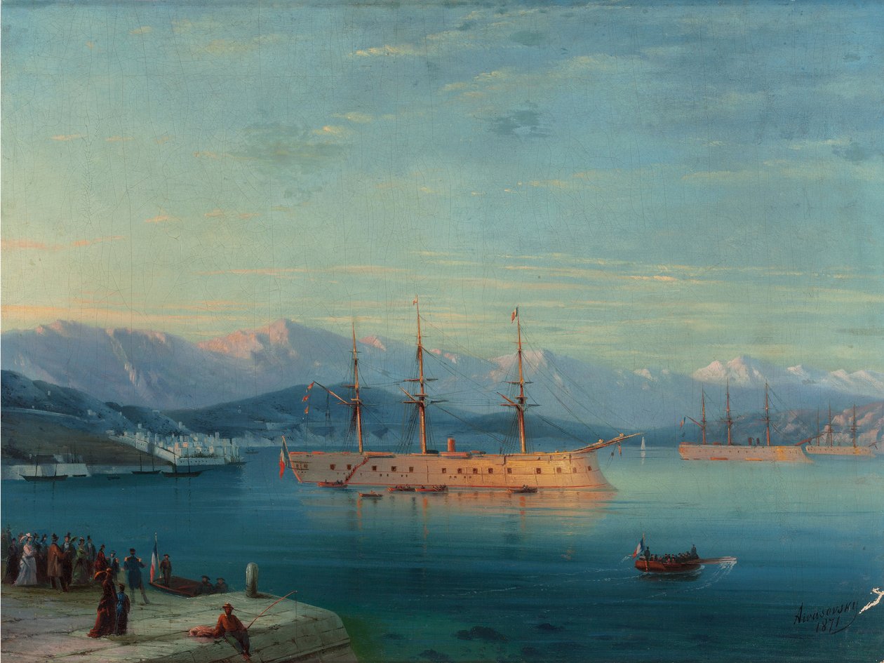 Franse schepen verlaten de Zwarte Zee 1871 door Ivan Konstantinovich Aivazovsky
