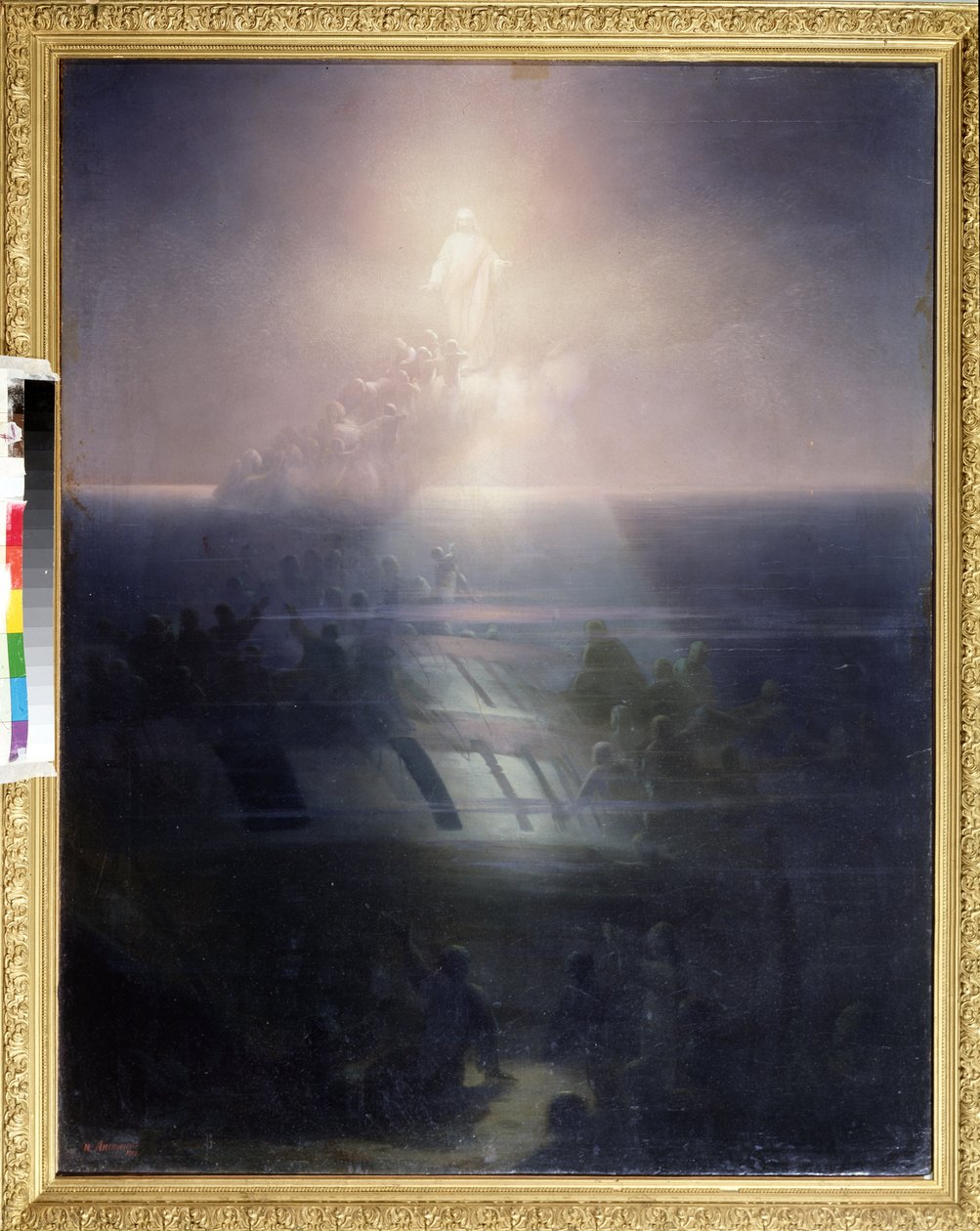 Het zinken van het 84-kanonschip Lefort in 1856 tijdens de Krimoorlog (1853-1856). Schilderij van Ivan Konstantinovich Aivazovsky (1817-1900) door Ivan Konstantinovich Aivazovsky