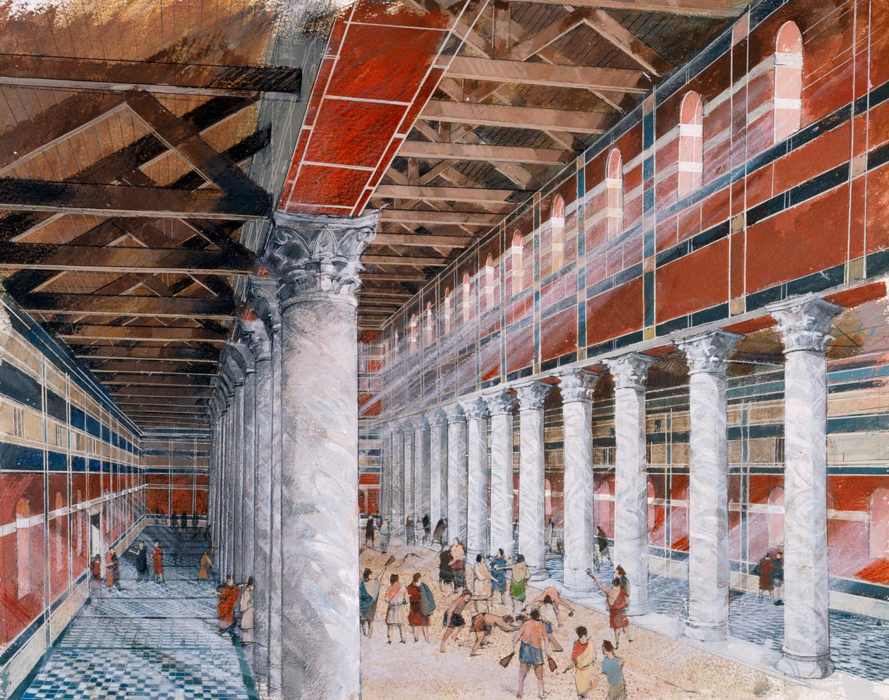 Badbasiliek, Wroxeter Romeinse stad, 1e-3e eeuw, 1990-2010 door Ivan Lapper