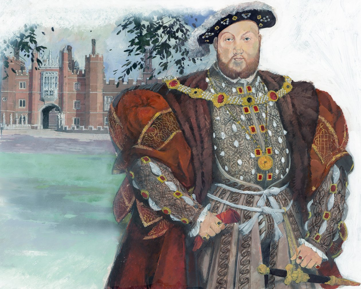 Koning Hendrik VIII van Engeland, gebaseerd op het portret van Hendrik door Hans Holbein de Jonge, UK door Ivan Lapper