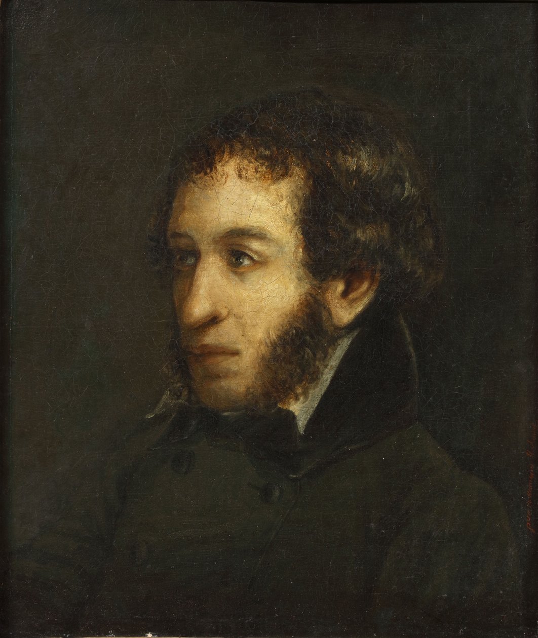 Laatste levensportret van de dichter Alexander Sergejevitsj Poesjkin 1799-1837, 1837 door Ivan Loginovich Linev