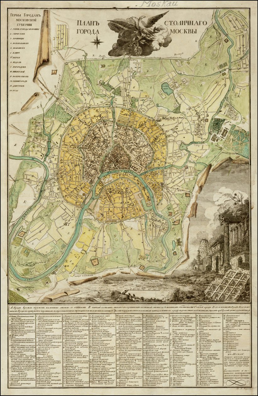 Kaart van Moskou uit 1789 door Ivan Marchenkov door Ivan Marchenkov