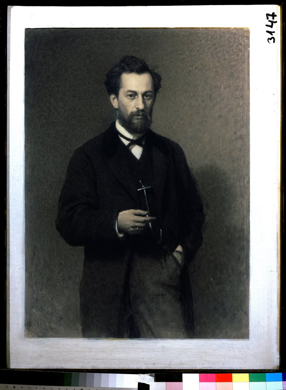 Portret van de kunstenaar Mikhail Konstantinovich Klodt baron von Jurgensburg door Ivan Nikolaevich Kramskoy