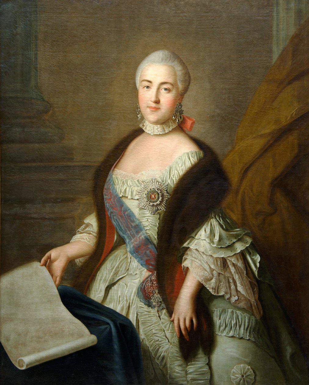 Catharina II als grootvorstin Ekaterina Alekseyevna door Ivan Petrovich Argunov