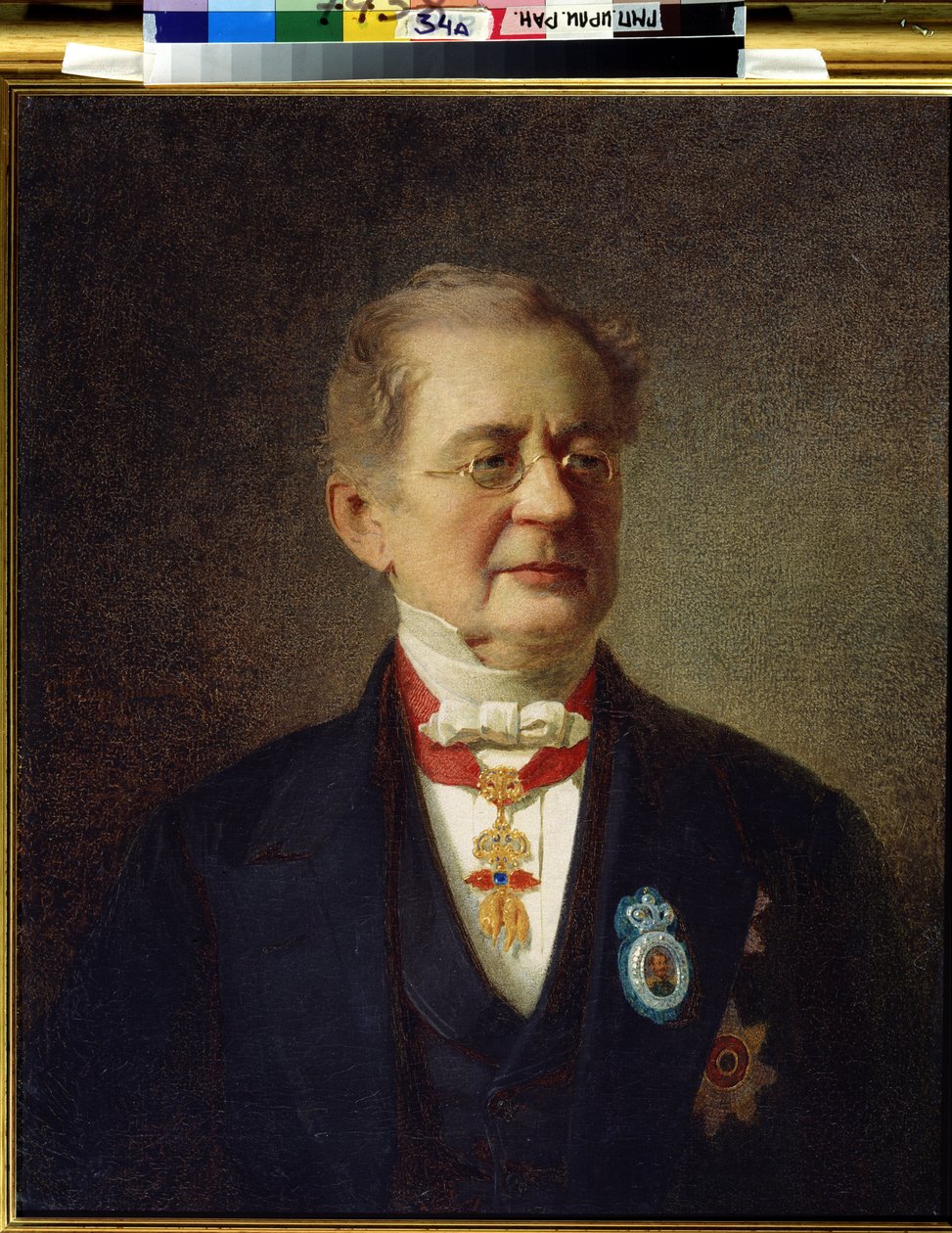 Portret van kanselier Prins Alexander Mikhailovich Gorchakov door Ivan Petrovich Keler Viliandi