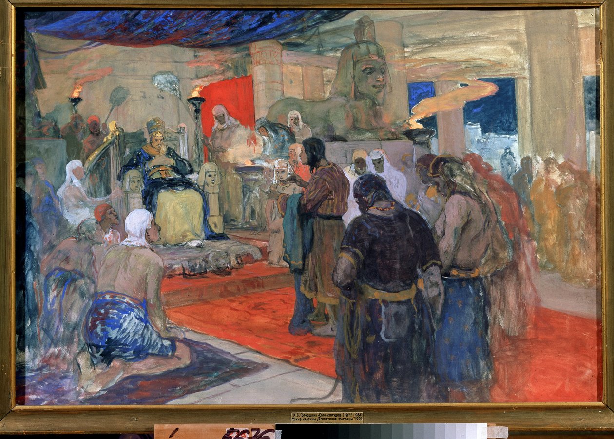 Egyptische oudheid: "een farao voor zijn hof", ca 1900 door Ivan Silych Goriuschkin Sorokopudov
