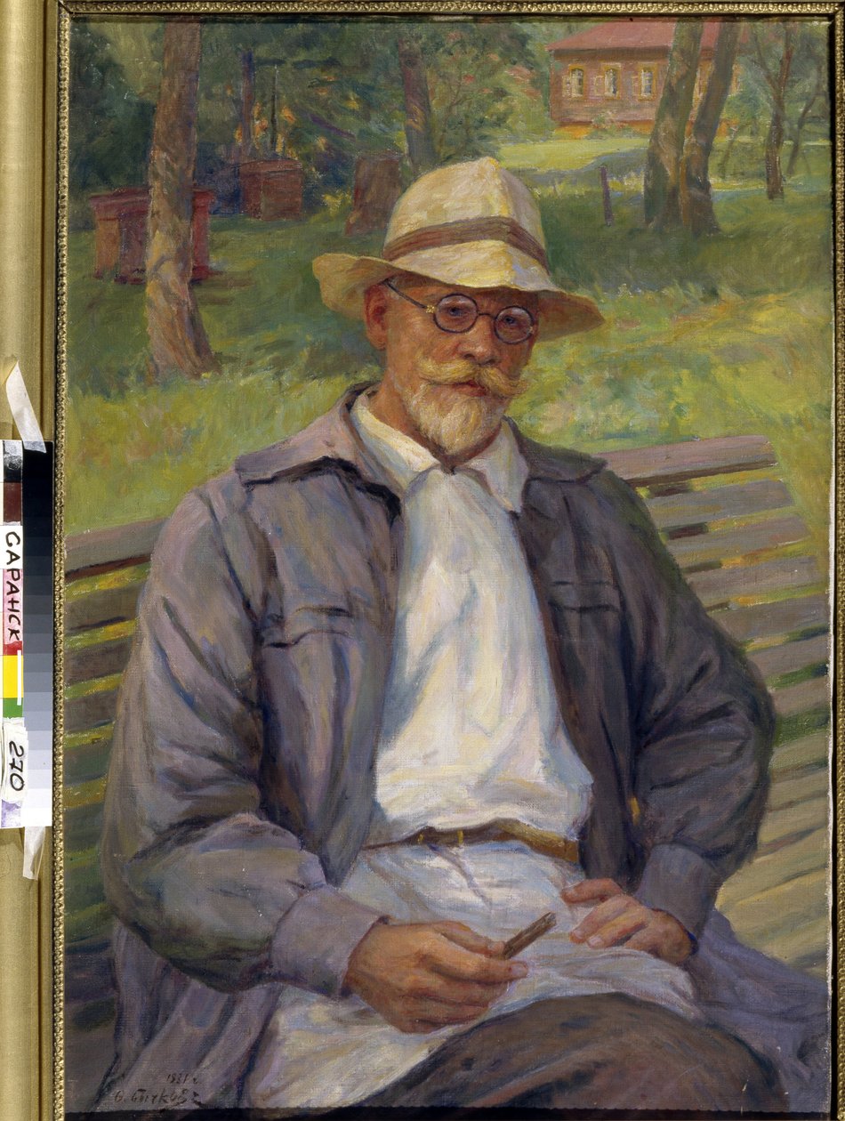 Portret van de schilder Ivan Gorshkin Sorokopudov, 20e eeuw (olieverf op doek) door Ivan Silych Goriuschkin Sorokopudov