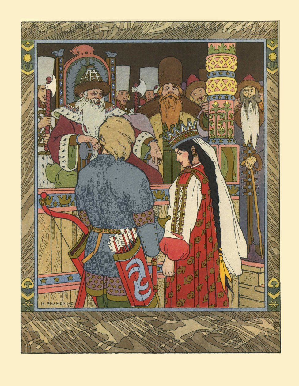 Illustratie voor het sprookje van Ivan Tsarevich, de Vuurvogel en de Grijze Wolf, 1902 door Ivan Yakovlevich Bilibin