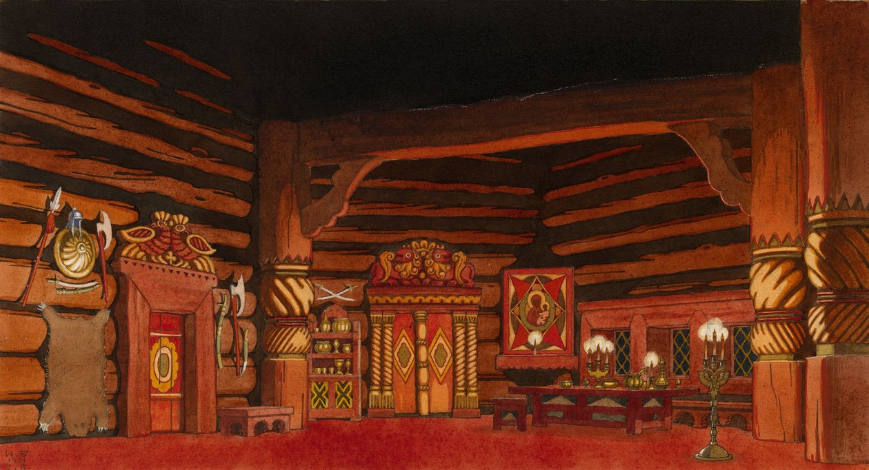 Toneelontwerp voor de opera De bruid van de tsaar door N. Rimsky-Korsakov, 1930 door Ivan Yakovlevich Bilibin