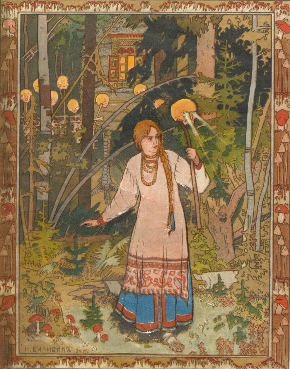 Vasilisa de Schone Illustratie bij het boek Vasilisa de Schone, 1900 door Ivan Yakovlevich Bilibin