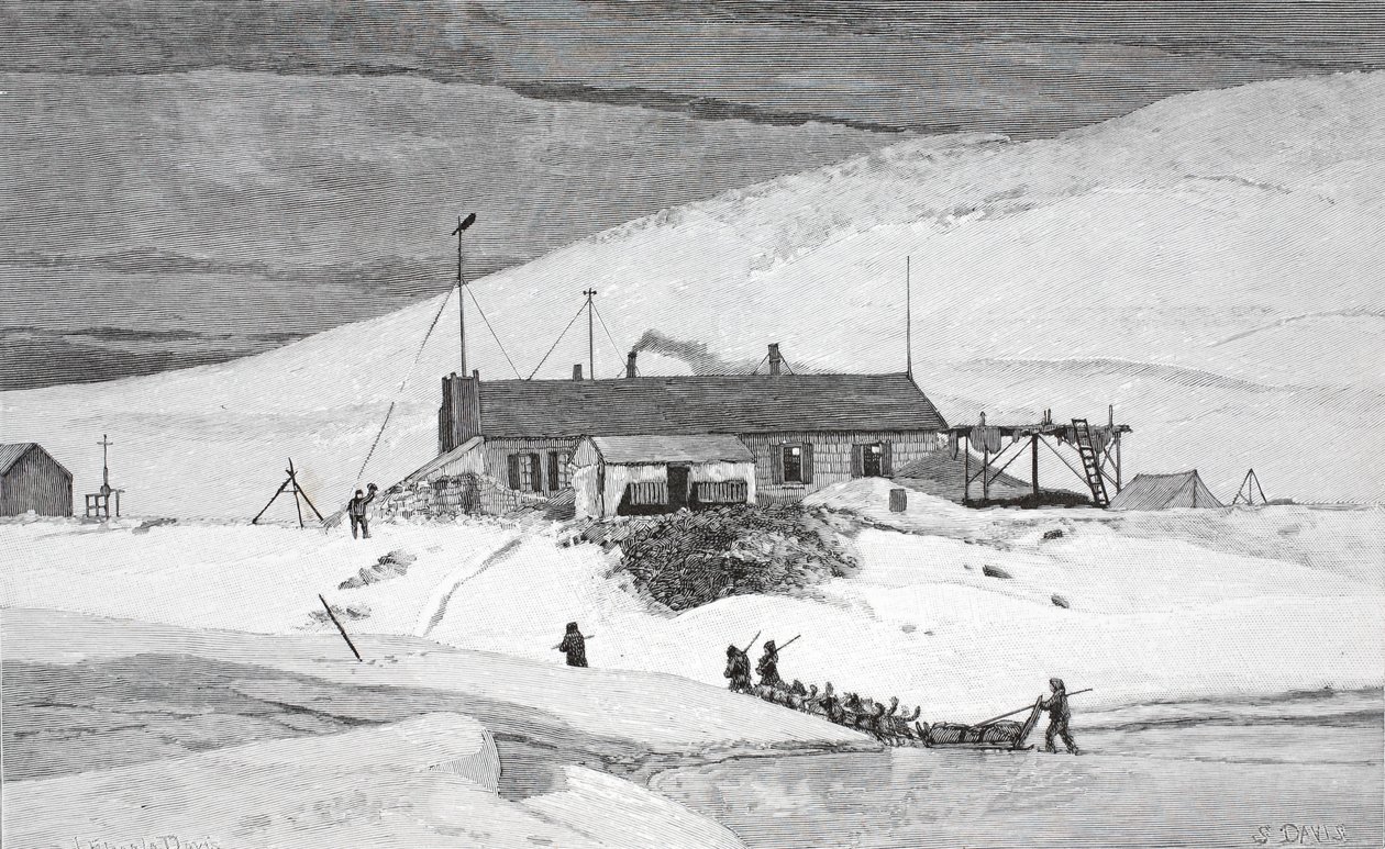 Fort Conger, Frinnell Land, 20 mei 1883, uitgegeven in Londen 1886 door J. Steeple Davis