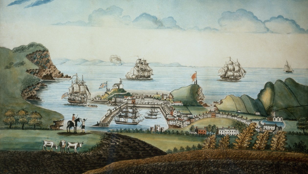 Uitzicht op Ilfracombe, Devon, 1842 door J Walters