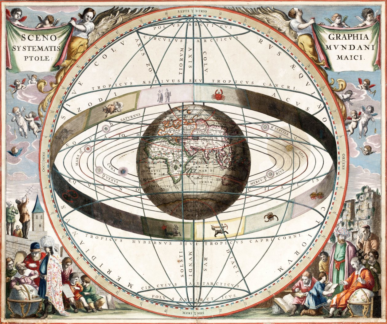 Cellarius ptolemeïsch systeem door J. van Loon
