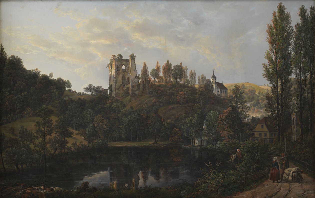 De kasteelruïne bij Tharandt door Johan Christian Dahl