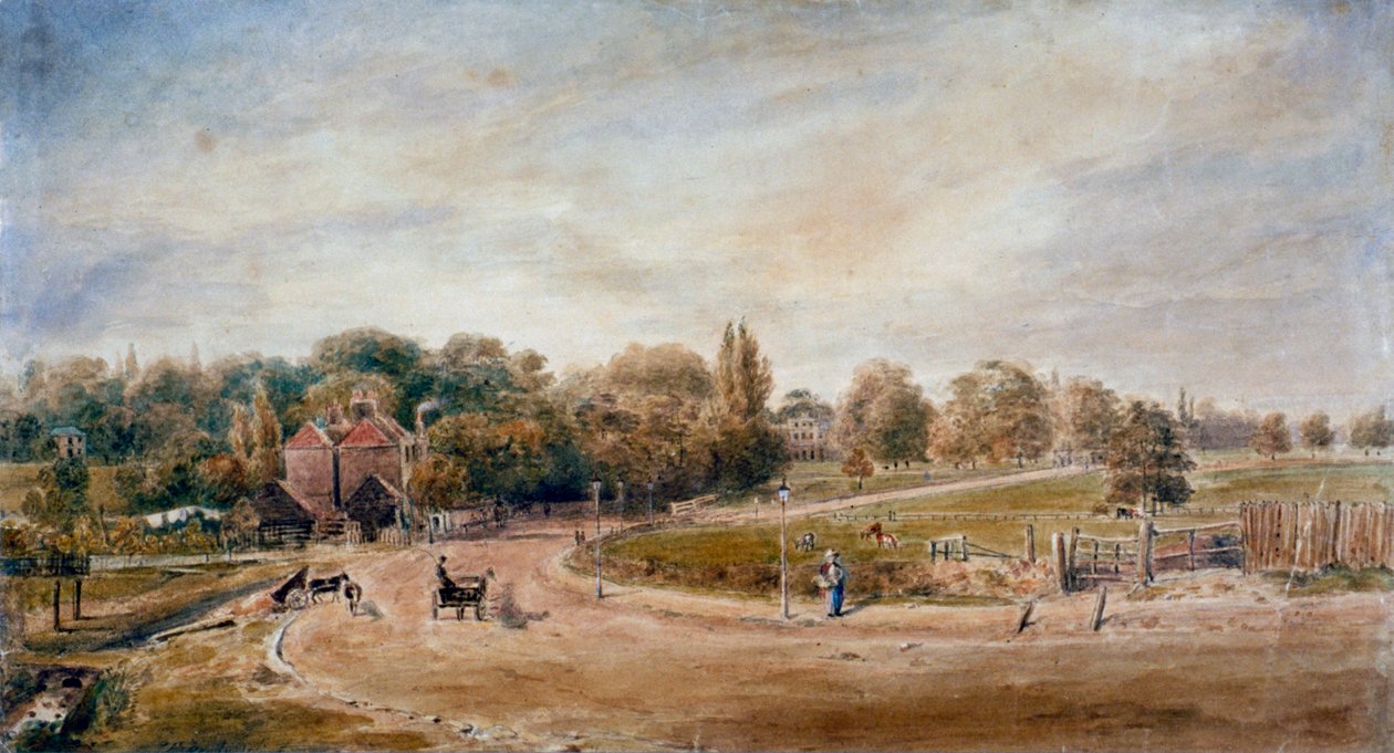 Court Lane en Lordship Lane, Dulwich, Londen, 1860 door JC Mandy