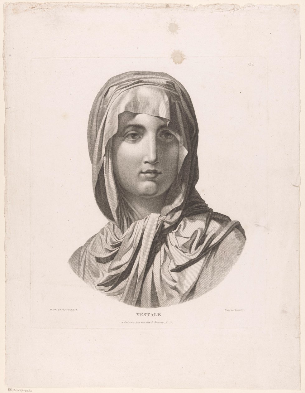 Hoofd van een Vestaalse maagd door J.F. Cazenave