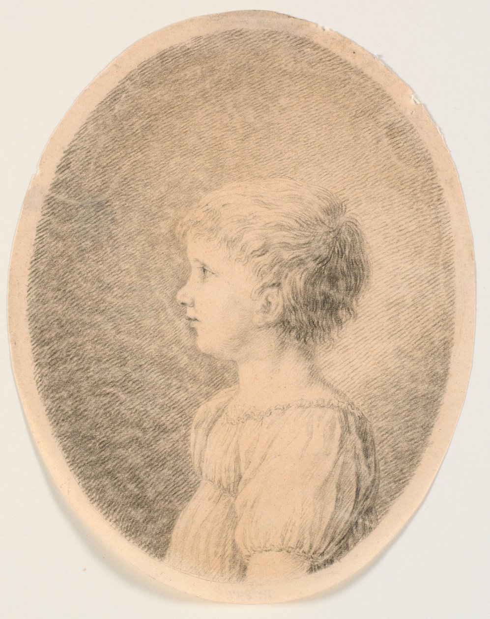 Kinderportret. Profiel naar rechts door J.F. Clemens