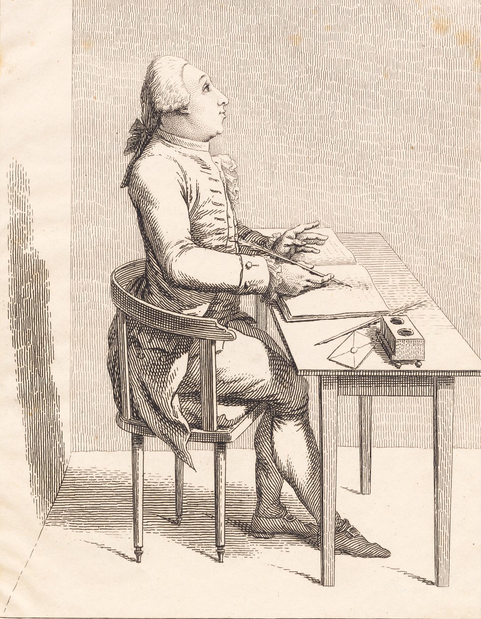 Een heer aan een bureau door J.F. Clemens