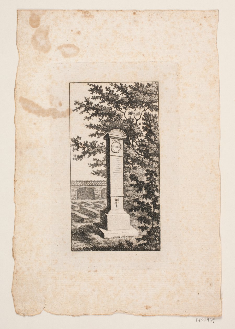 Gedenkteken voor de schrijver Hans Vilhelm Riber door J.F. Clemens