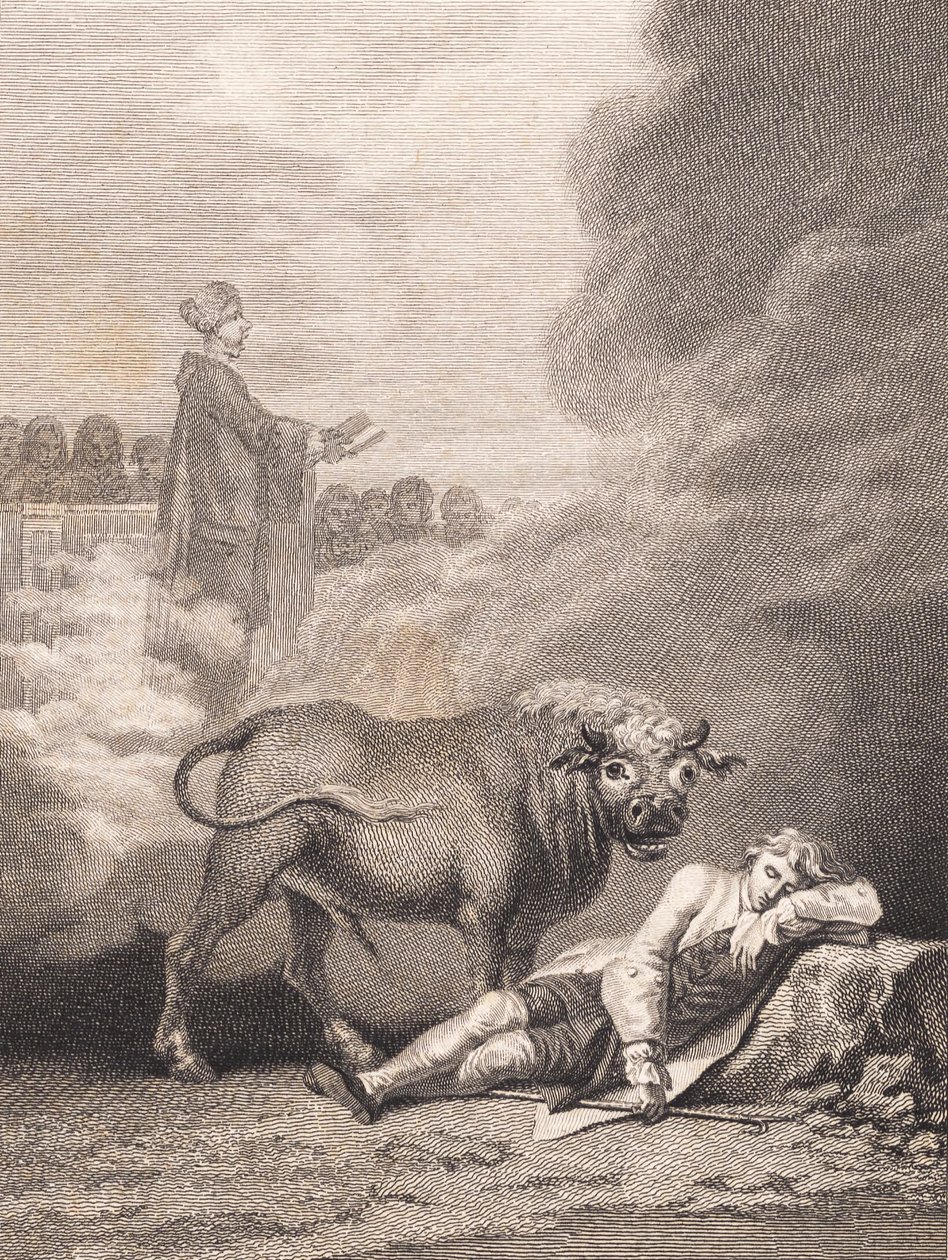 Niels Klim denkt de koster in de Fane-kerk te horen. II door J.F. Clemens
