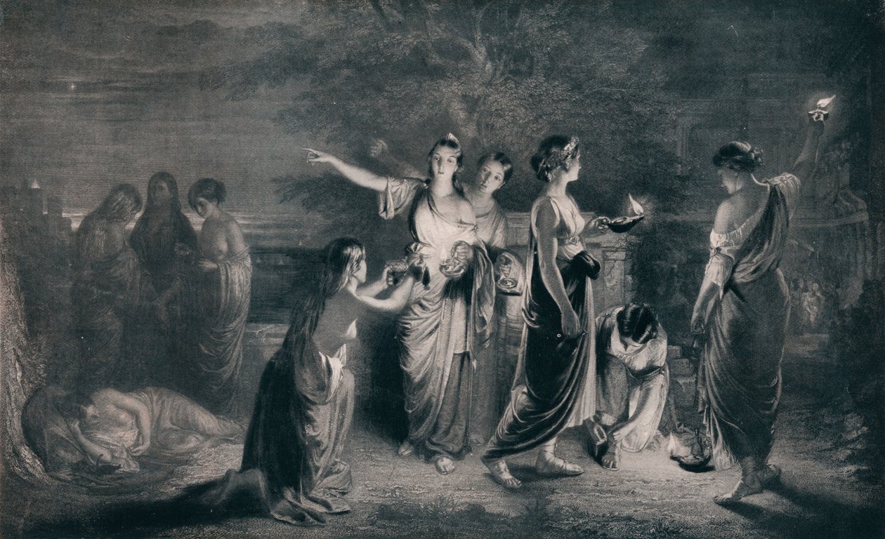De wijze en dwaze maagden, ca. 1900, 1911 door JG Lander