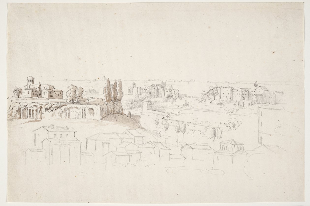 Van Palatijn met kerk. Rome door J.L. Lund