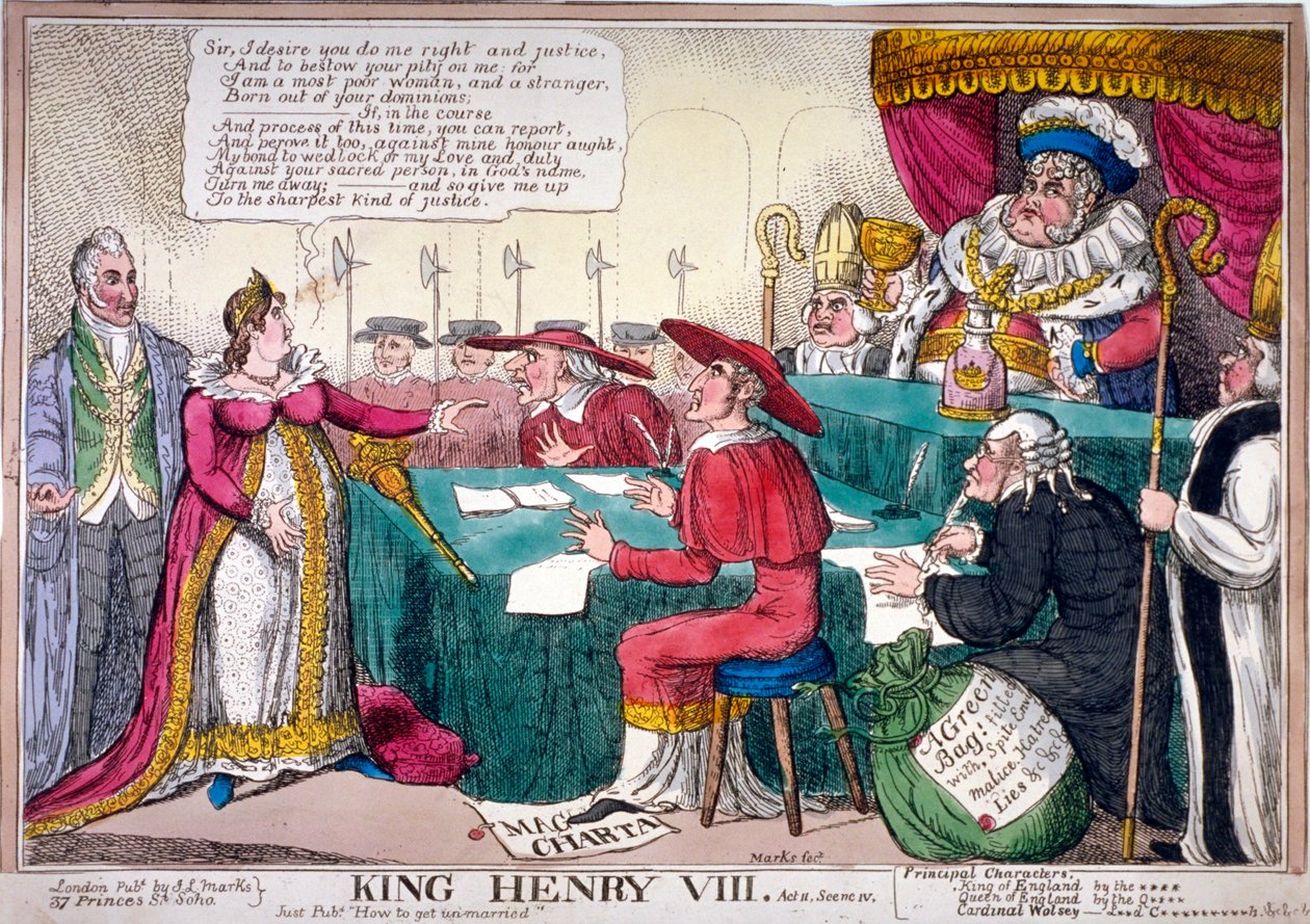 Koning Hendrik VIII, acte II, scène iv, ca. 1820 door JL Marks