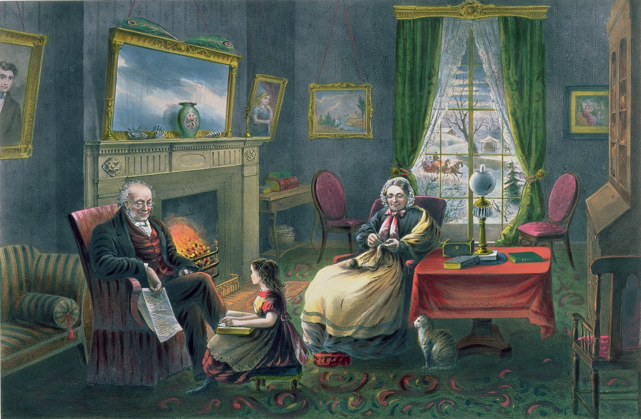 De Vier Seizoenen van het Leven: Ouderdom, `Het Seizoen van Rust`, gegraveerd door Parsons en Atwater, uitgegeven door Currier en Ives, New York, 1868 door N. and Ives, J.M. Currier