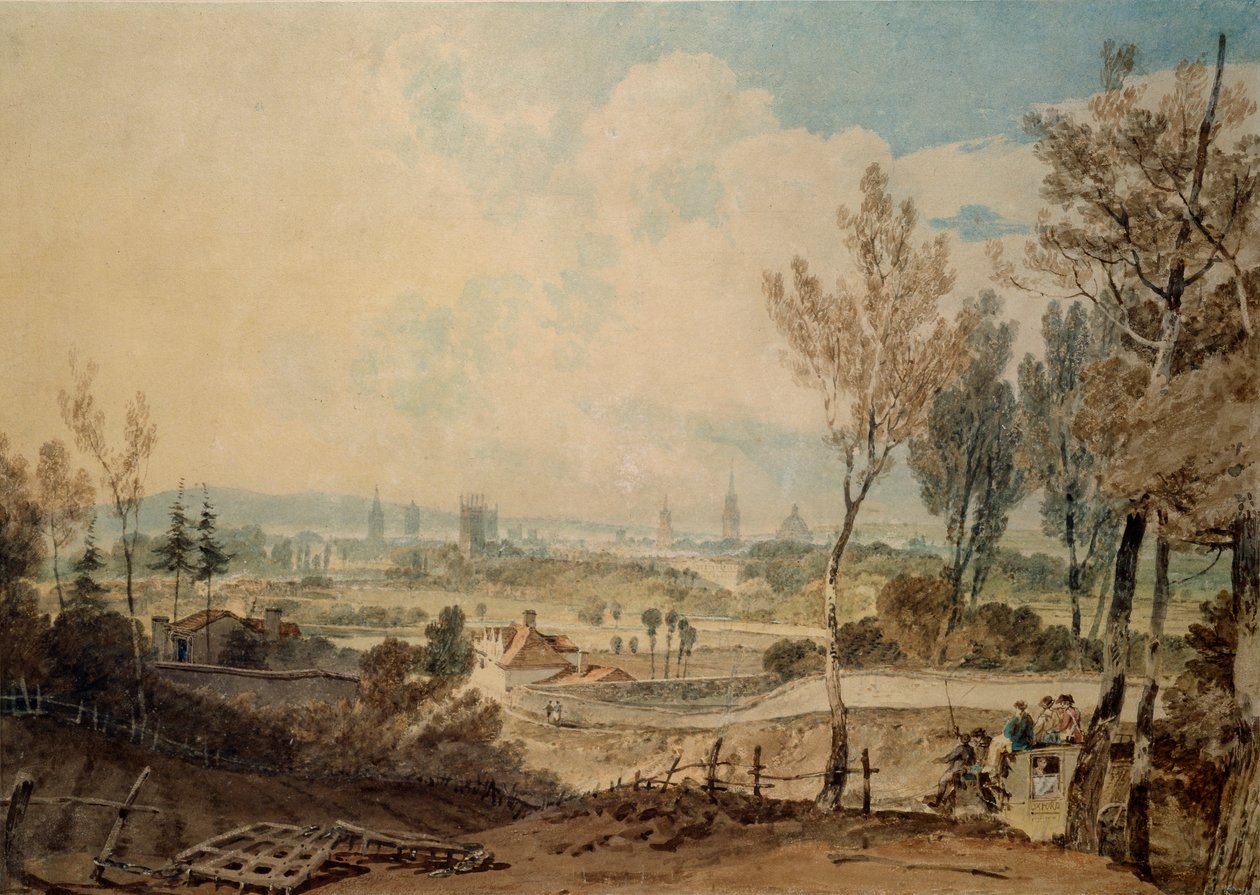 Een Zicht op Oxford vanaf de Zuidkant van Headington Hill, 1803-1804 door Joseph Mallord William Turner