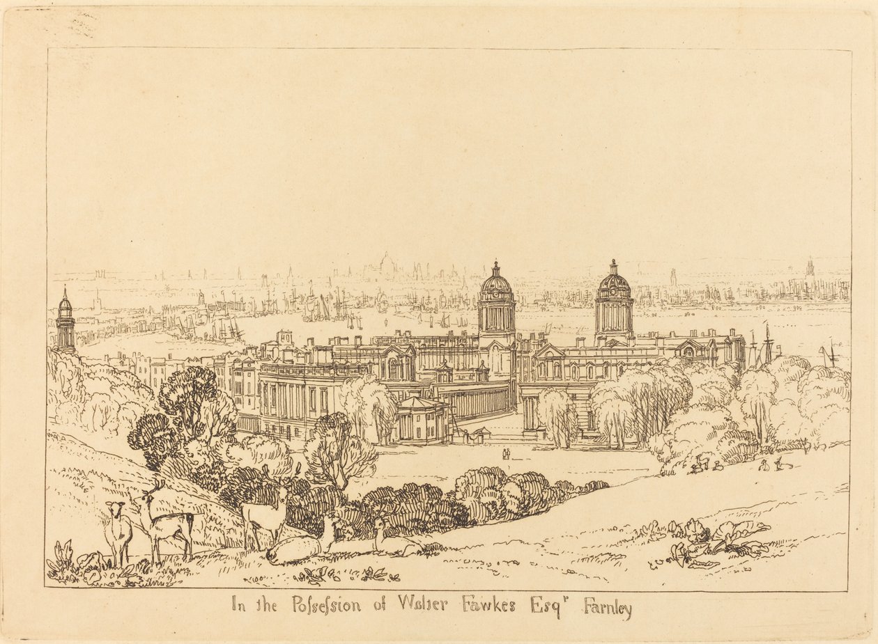 Londen vanuit Greenwich, gepubliceerd 1811 door Joseph Mallord William Turner