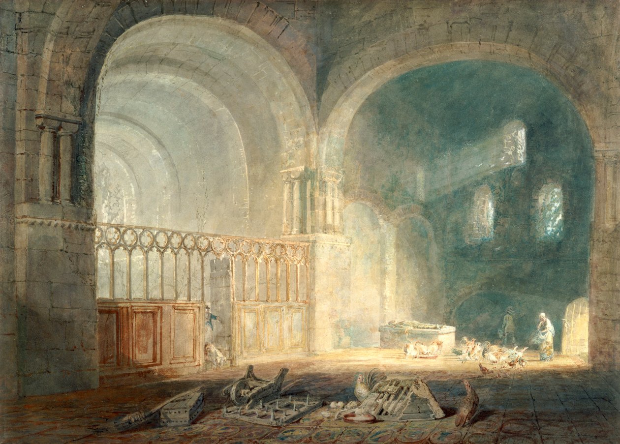 Transept van Ewenny Priory, Glamorganshire, 1797 door Joseph Mallord William Turner