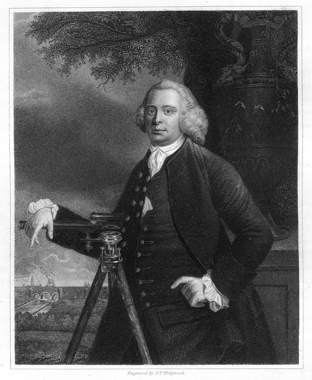 James Brindley, 18e-eeuwse Engelse civiel ingenieur en kanaalbouwer, 1836 door JT Wedgwood