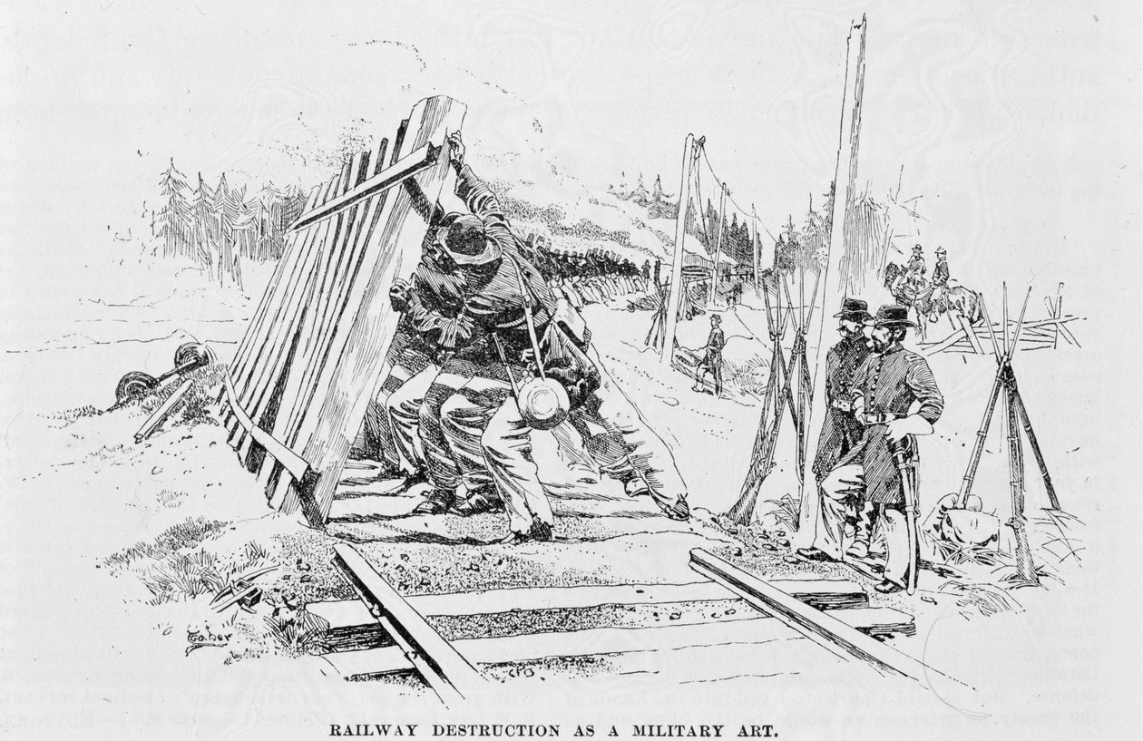 Spoorwegvernietiging als militaire kunst, illustratie uit 