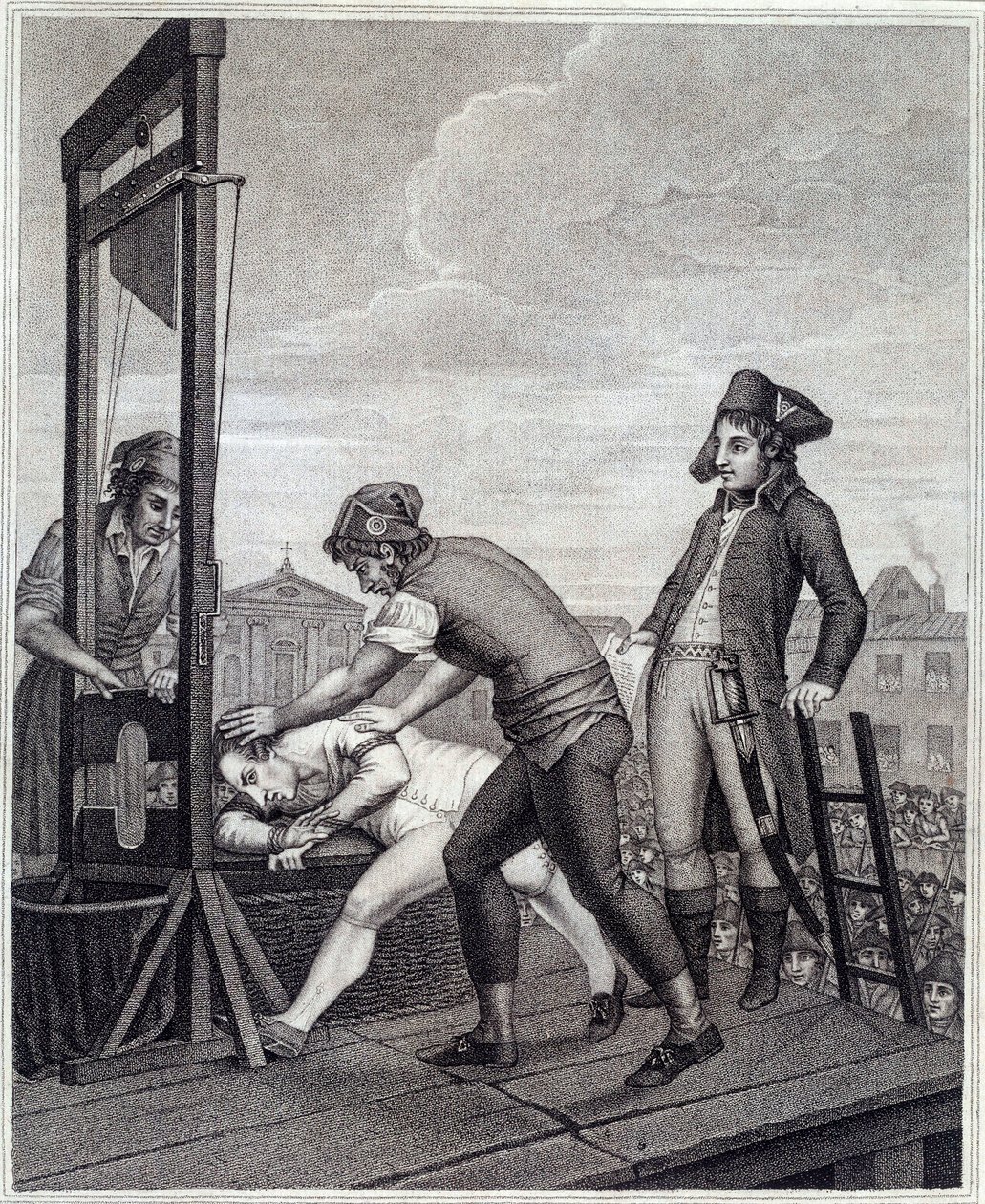 De executie van Maximilien de Robespierre (gravure) door J. (after) Beys