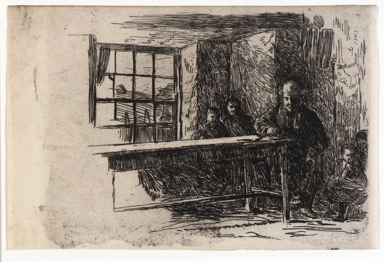 Vissershut - Interieur - Eiland van Man door J. Alden Weir