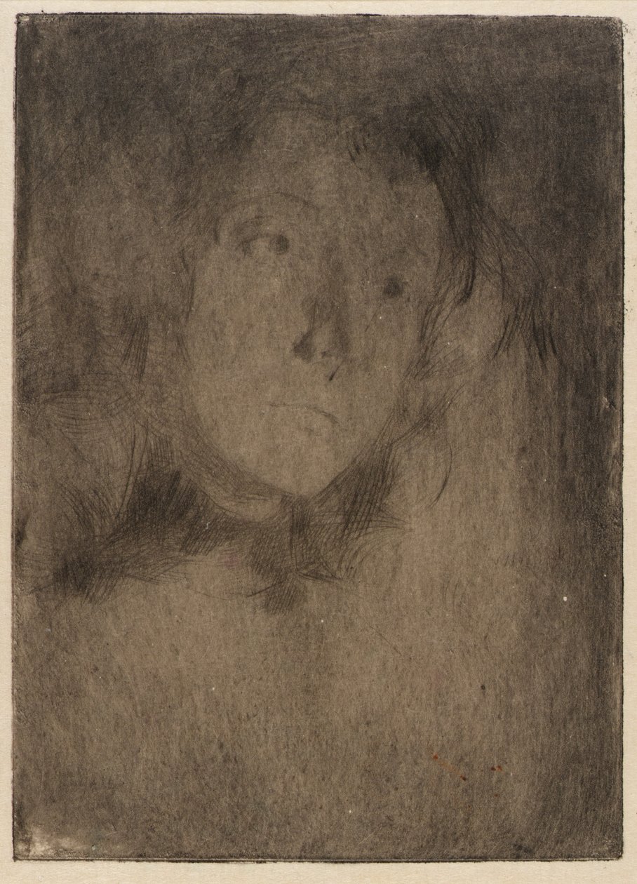 Hoofd van een vrouw door J. Alden Weir