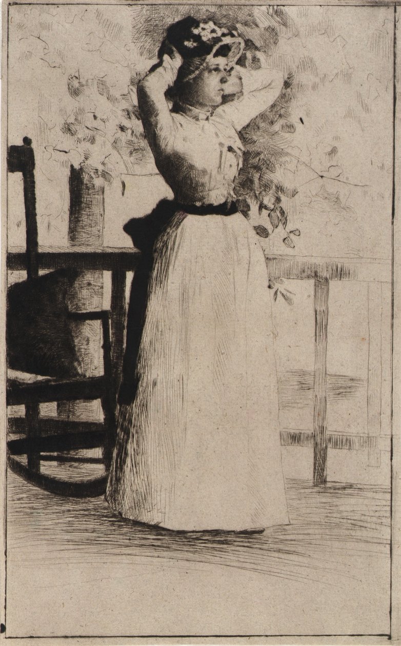 Portret van juffrouw Hoe door J. Alden Weir