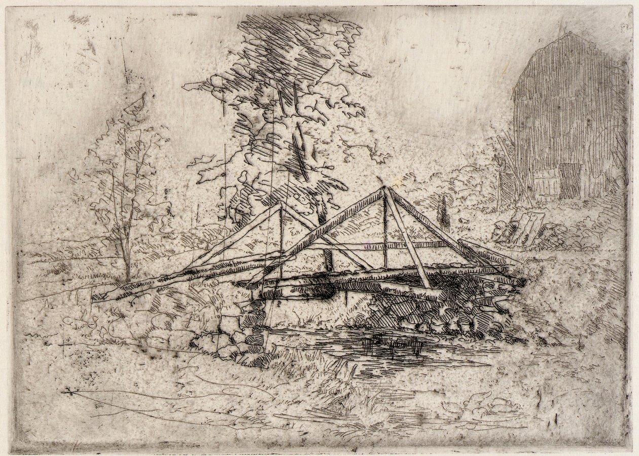 De houten brug door J. Alden Weir