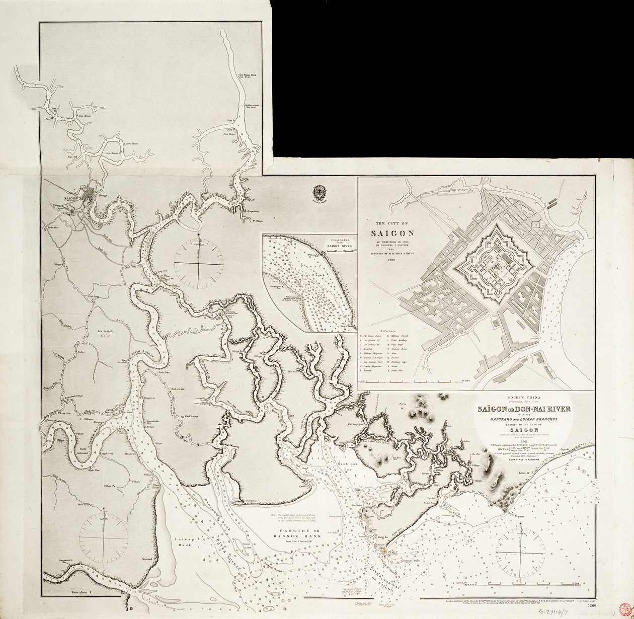 Kaart van Indochina door J. & C. Walker
