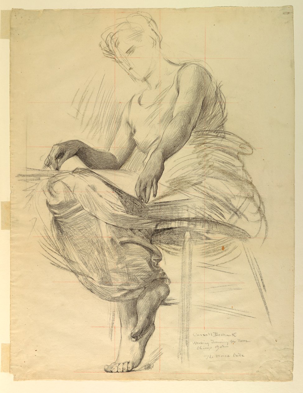 De Morsecode, Studie voor Fabrieken en Vrije Kunsten Gebouw, Wereldtentoonstelling, Chicago, IL door J. Carroll Beckwith