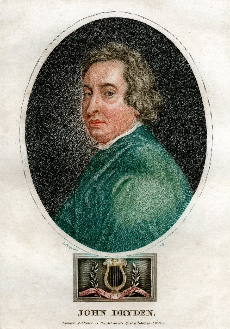 John Dryden, 17e-eeuwse Engelse dramaturg en Poet Laureate, 1803 door J. Chapman