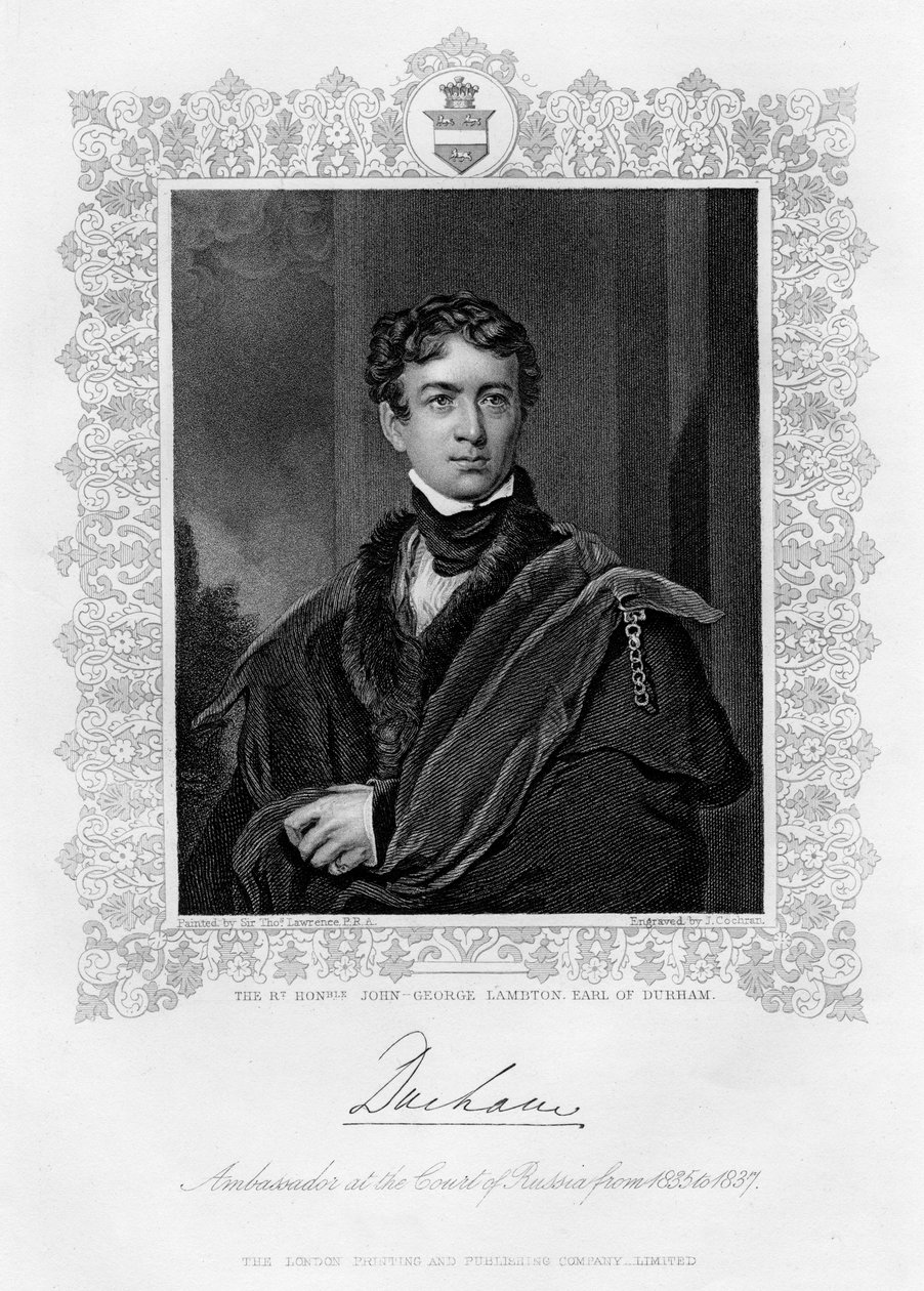 John George Lambton, Graaf van Durham, 19e eeuw door J. Cochran