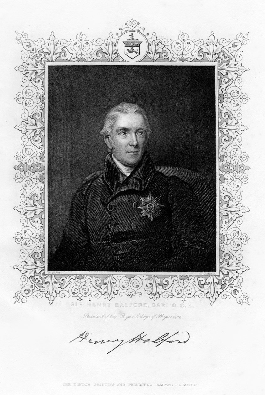 Sir Henry Halford, Britse arts, 19e eeuw door J. Cochran