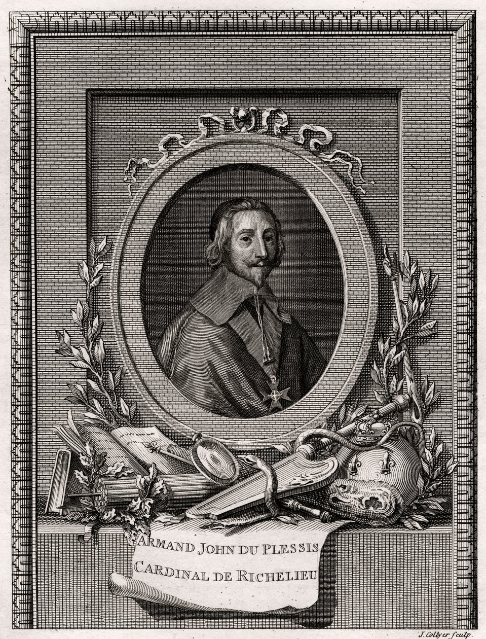 Armand Jean Du Plessis, Kardinaal en Hertog van Richelieu door J. Collyer
