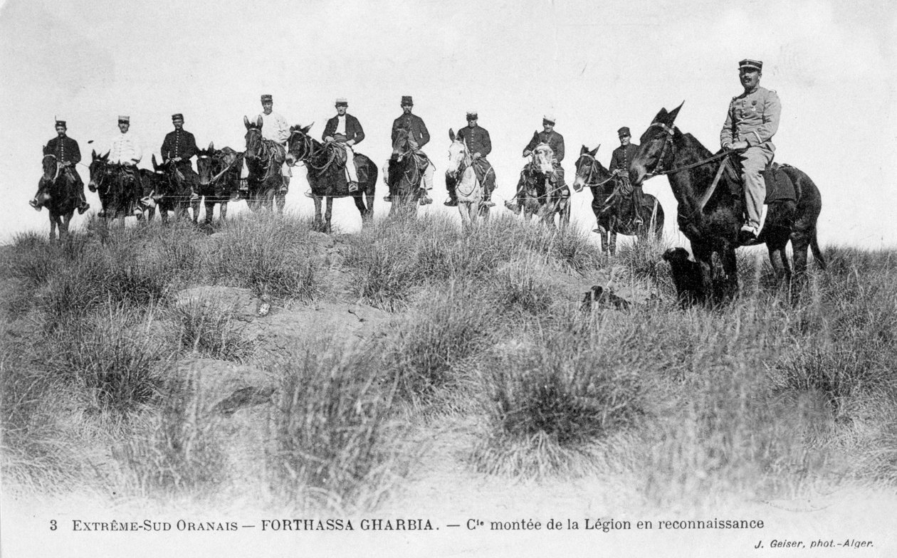 Franse Vreemdelingenlegioen cavalerie, Forthassa Gharbia, Algerije, c1905 door J. Geiser
